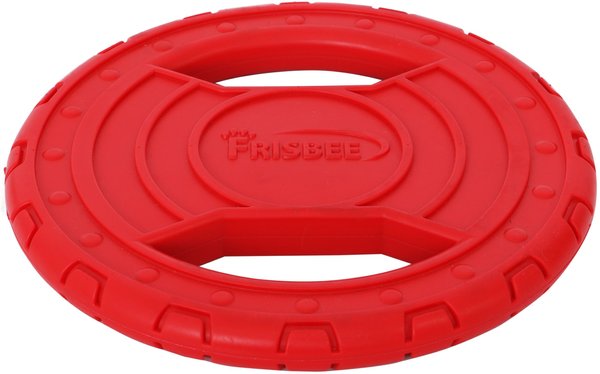 PET LIFE Frisbee Durable Chew Fetch Teether Dog Toy Red Chewy