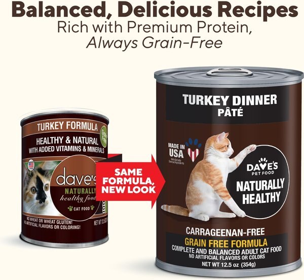 Dave's Pet Food Naturally Healthy Grain-Free Turkey & Giblets Dinner Pate Wet Canned Cat Food