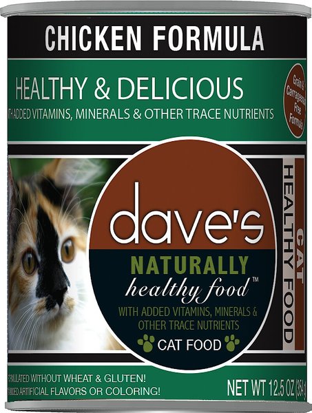 Dave's Pet Food Naturally Healthy Grain-Free Chicken Formula Canned Cat Food, 12.5-oz, case of 12 slide 1 of 5