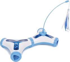 Pet Life Kitty-Tease Interactive Cognitive Training Puzzle Cat Toy Tunnel Teaser, Blue