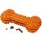 Show in main carousel: Pet Life 'Denta-Bone' TPR Treat Dispensing & Dental Cleaning Durable Dog Toy, Orange slide 1 of 3
