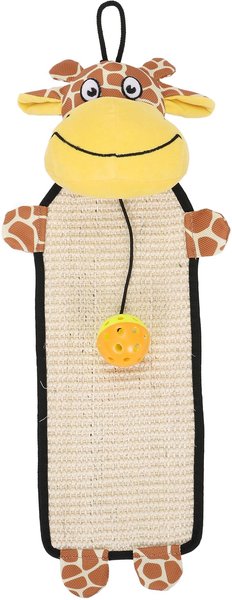 Pet Life Paw-Pleasant Eco-Natural Sisal & Jute Hanging Carpet Kitty Cat Scratcher & Toy, Brown / Yellow slide 1 of 3