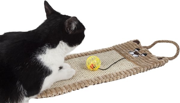 Pet Life Eco-Natural Sisal & Jute Hanging Carpet Kitty Cat Scratcher Lounge & Toy, Brown slide 1 of 3