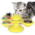 Pet Life 'Windmill' Rotating Suction Cup Spinning Cat Toy, Yellow