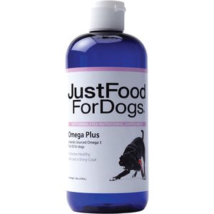 JustFoodForDogs Omega Plus Fish Oil Supplement for Dogs, 16-oz bottle