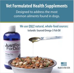 JustFoodForDogs Omega Plus Fish Oil Supplement for Dogs, 16-oz bottle slide 2 of 5