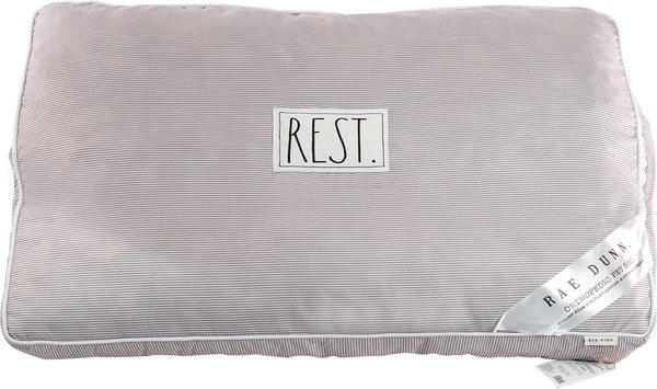 Rae Dunn "Rest" Orthopedic Dog & Cat Pillow Bed, Khaki, Medium slide 1 of 8