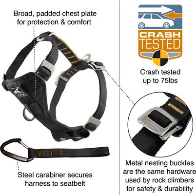 Show full view: Kurgo Tru-Fit Enhanced Strength Crash Tested Smart Car Dog Harness, X-Small: 12 to 18-in chest slide 5 of 13