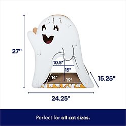 Frisco Halloween Cutie Ghost Cardboard Cat House with Catnip slide 2 of 6
