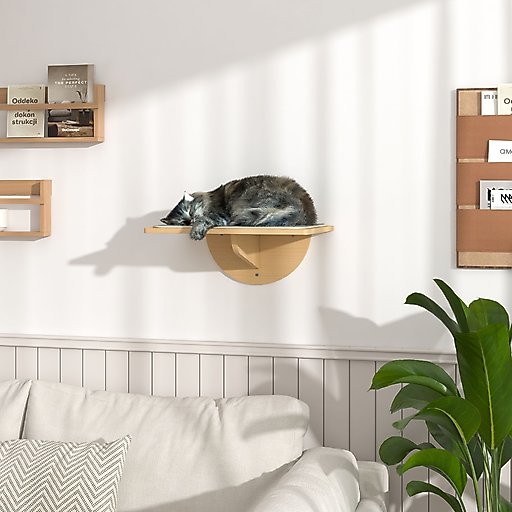 Coziwow Cat Window Perch with Suction Cups, Natural Wood