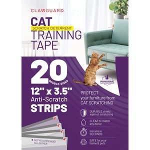 CLAWGUARD Anti-Scratch Training Cat Deter Tape Strips. 20 count, 12 X 4-in