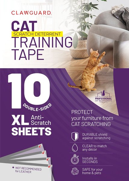 CLAWGUARD Anti-Scratch Training Cat Deter Tape Sheets, 10 count, 17 X 12-in slide 1 of 1