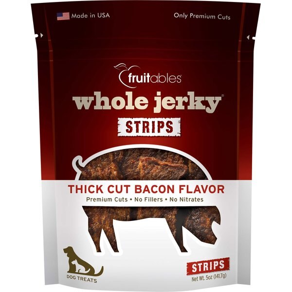 FRUITABLES Whole Jerky Strips Grilled Bison Strips Flavor Dog Treats