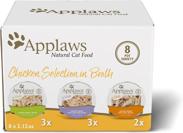 Applaws Chicken Selection in Broth Pot Variety Pack, 2.21-oz, case of 8 slide 1 of 7