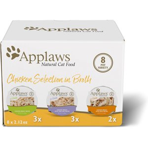 Applaws Chicken Selection in Broth Pot Variety Pack, 2.21-oz, case of 8