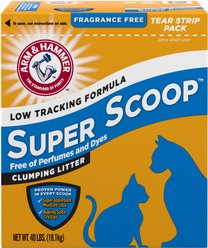 Arm & Hammer Litter Super Scoop Unscented Clumping Clay Cat Litter, 40-lb box