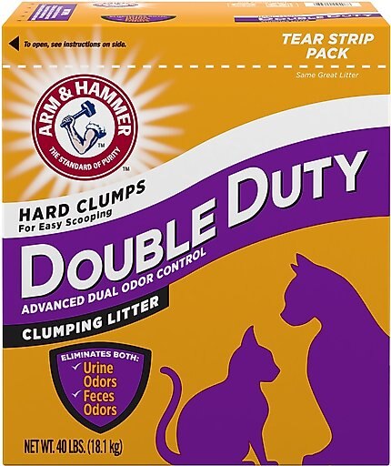 Arm & Hammer Litter Double Duty Scented Clumping Clay Cat Litter, 40-lb box