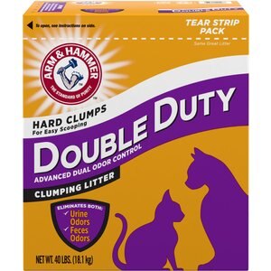 Arm & Hammer Litter Double Duty Scented Clumping Clay Cat Litter, 40-lb box