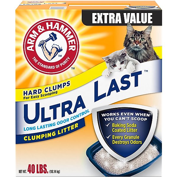 ARM & HAMMER LITTER Super Scoop Unscented Clumping Clay Cat Litter, 40