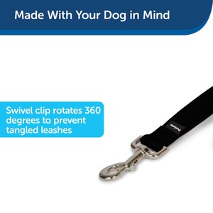 PetSafe Nylon Dog Leash, Black, 6-ft long, 1-in wide