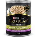 Purina Pro Plan Specialized Adult Weight Management Turkey & Rice Entree Canned Dog Food, 13-oz, case of 12