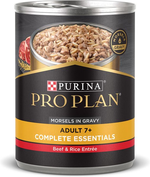 Purina Pro Plan Senior Beef & Rice Entree Canned Dog Food, 13-oz, case of 12 slide 1 of 9