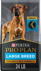 Purina Pro Plan Adult Large Breed Chicken & Rice Formula Dry Dog Food, 34-lb bag