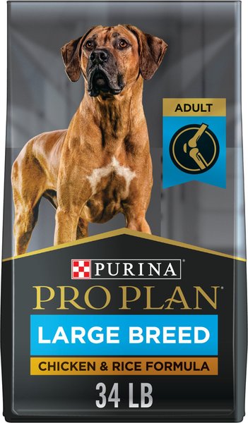 Purina Pro Plan Adult Large Breed Chicken & Rice Formula Dry Dog Food, 34-lb bag slide 1 of 11