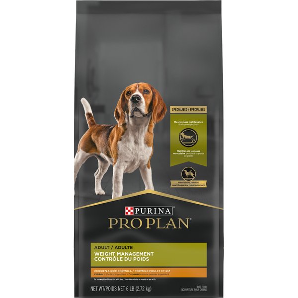 PURINA PRO PLAN Adult Weight Management Formula Dry Dog Food, 6-lb bag ...