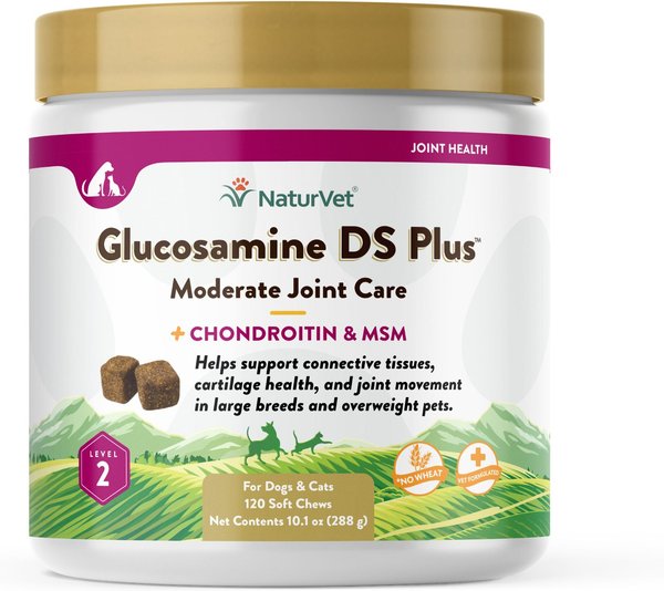 NaturVet Moderate Care Glucosamine DS Plus Soft Chews Joint Supplement for Cats & Dogs