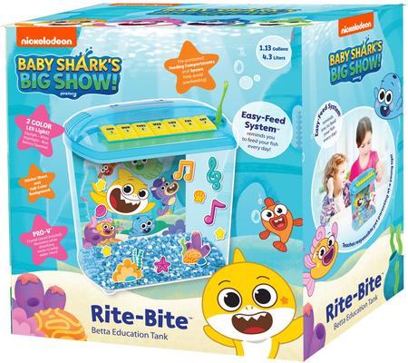 Show full view: Penn-Plax Nickelodeon Baby Shark Rite-Bite Educational Betta Tank Fish Aquarium, 1.13-gallon slide 7 of 9