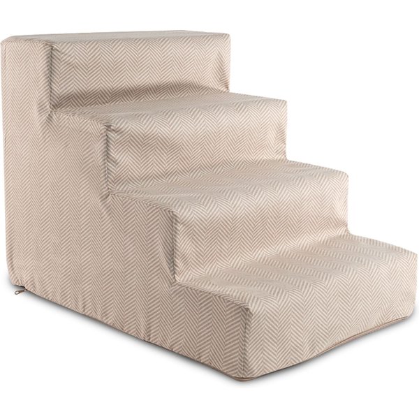 BEST PET SUPPLIES Lattice Print Foldable Foam Cat & Dog Stairs, Dark