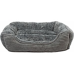 Precious Tails Super Plush Corduroy Sherpa Cuddler Dog & Cat Bed, Gray