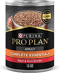 Purina Pro Plan Complete Essentials Beef & Rice Entree Wet Dog Food, 13-oz, case of 12