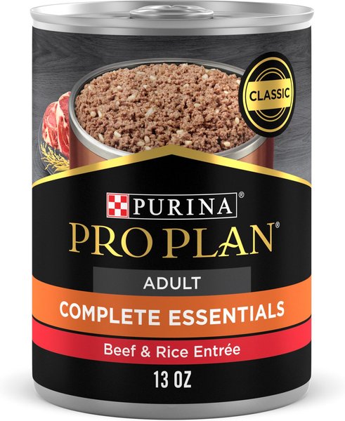 Purina Pro Plan Complete Essentials Beef & Rice Entree Wet Dog Food, 13-oz, case of 12 slide 1 of 10