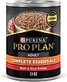 Purina Pro Plan Complete Essentials Beef & Rice Entree Wet Dog Food, 13-oz, case of 12