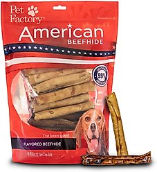 Pet Factory Beefhide Chip Rolls 5-inch Beef & Chicken Flavored Dehydrated Dog Hard Chews, 50 count