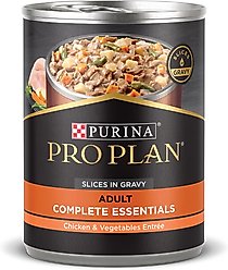 Purina Pro Plan Savor Adult Chicken & Vegetables Entree Slices in Gravy Canned Dog Food, 13-oz, case of 12