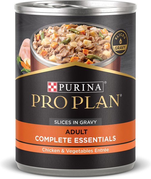 Purina Pro Plan Savor Adult Chicken & Vegetables Entree Slices in Gravy Canned Dog Food, 13-oz, case of 12 slide 1 of 10