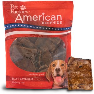Pet Factory Beefhide Chips Natural Flavored Dog Hard Chews, 22-oz bag