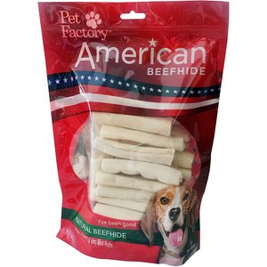 Pet Factory Beefhide Mini Rolls 3-inch Natural Flavored Dog Hard Chews, 40 count