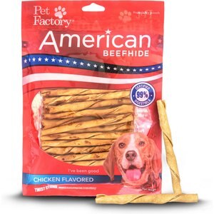 Pet Factory Beefhide Munchy Mini Rolls 5-inch Chicken Flavored Dog Hard Chews, 1.5-lb bag