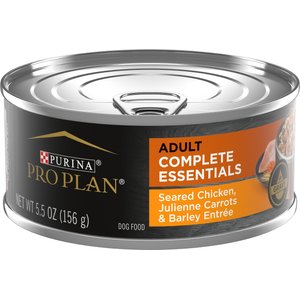 Purina Pro Plan Adult Seared Chicken, Julienne Carrots & Barley Entree in Gravy Canned Dog Food, 5.5-oz, case of 24