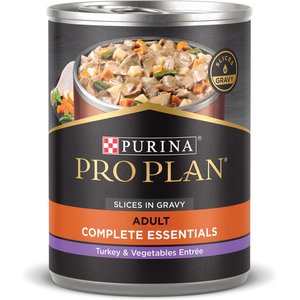 Purina Pro Plan Savor Adult Turkey & Vegetables Entree Slices in Gravy Canned Dog Food, 13-oz, case of 12
