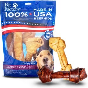 Pet Factory Beefhide 6 to 7-inch Beef & Chicken Flavored Dog Hard Chew Variety Pack, 10 count