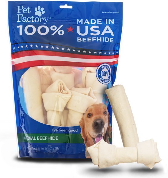 PET FACTORY Beefhide 6 to 7inch Natural Flavored Dog Hard Chews, 10