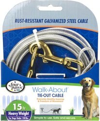 Four Paws Heavy Weight Tie Out Cable, 15-ft