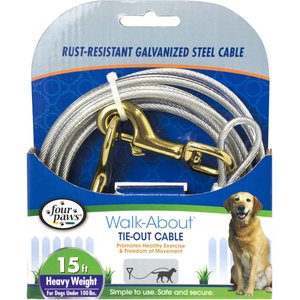Four Paws Heavy Weight Tie Out Cable, 15-ft