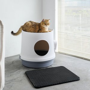 FRISCO Flip Top Hooded Corner Cat Litter Box, Large, 21-in 