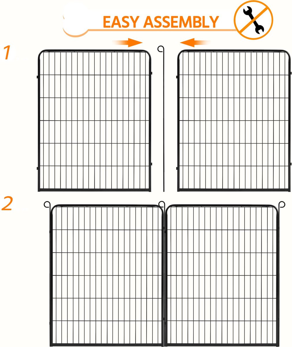 YAHEETECH 2Panel Metal Playpen for Outdoor & Indoor Dog Pen, Black, 39